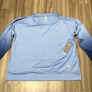 Daisy Fuentes Fit active long sleeve shirt Blue 2X NWT